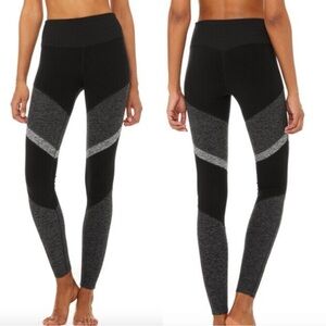 Alo Yoga High Waist Sheila Alosoft momentum Leggings Black/Grey color block SZ S